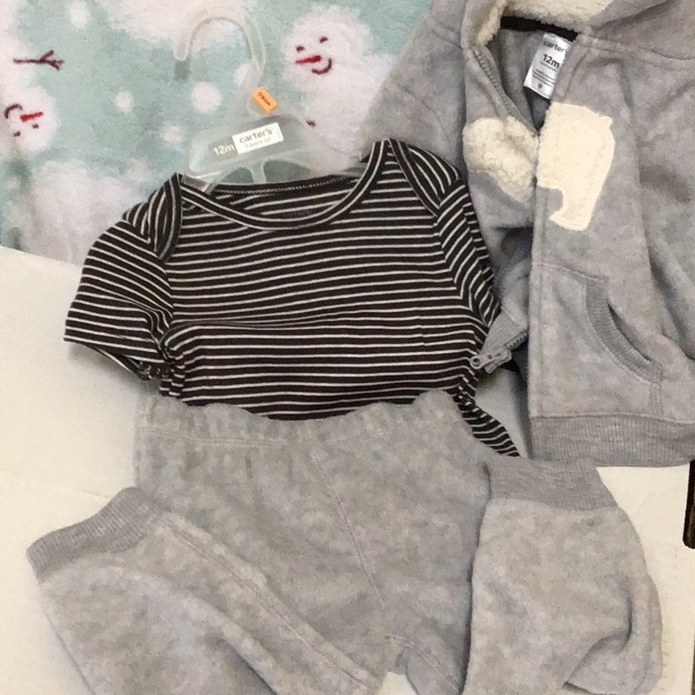 Carter’s 3 pc Hooded Jacket Fleece Set - Picture 6 of 6